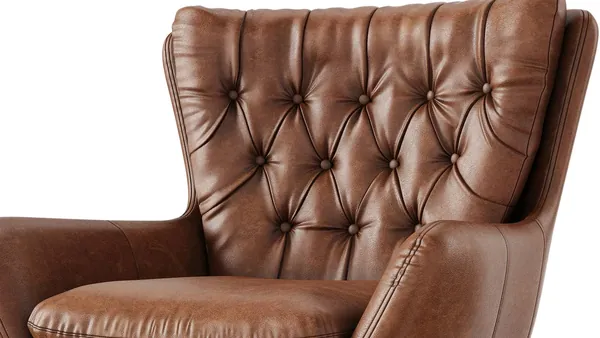 Close-up 3D rendering showing upholstery material detail